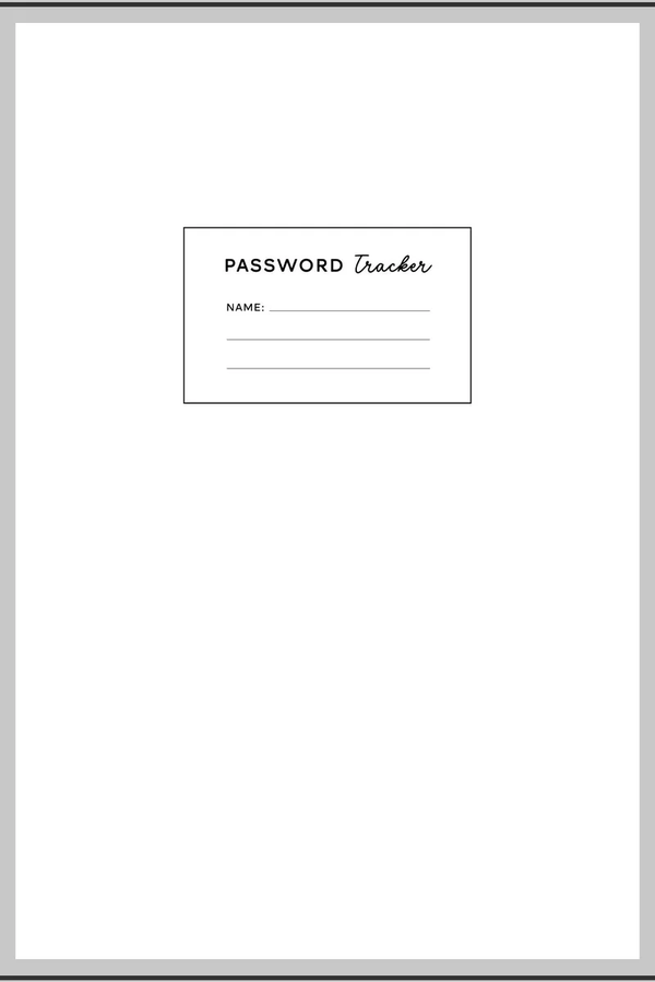 Free! KDP Interior Password Tracker | 6x9 Inches | Printable Logbook with Graphics