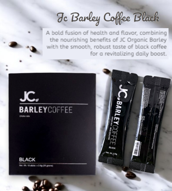 JC Barley Coffee Black | Organic Barley & Robusta Fusion | 10 Sticks