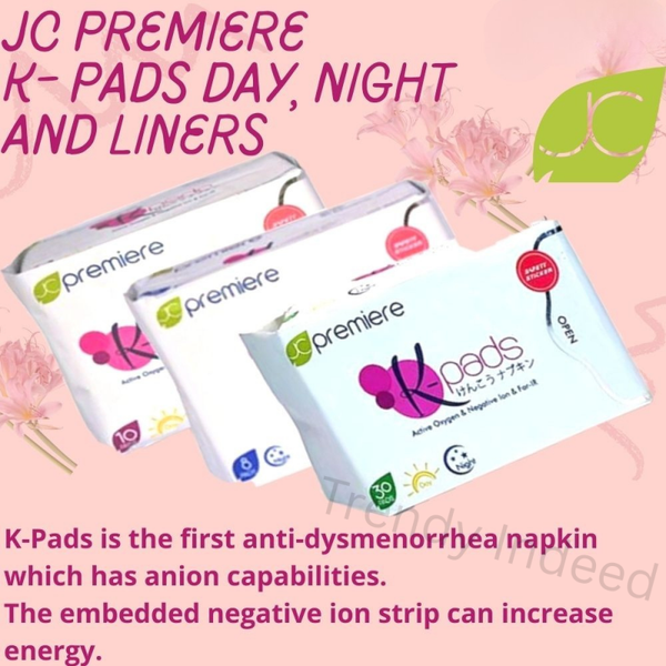 JC Premiere K-Pads | Day, Night & Panty Liners | Active Oxygen & Anion Technology