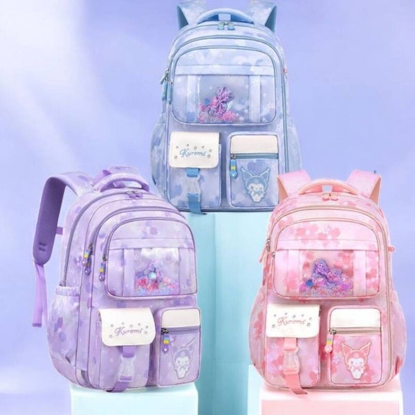 Inspired Kuromi Large Capacity Primary School Backpack | Lightweight & Durable Kids' School Bag
