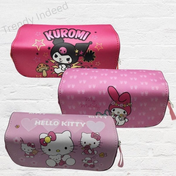 Sanrio-Inspired Pencil Case | Kuromi, Hello Kitty, or My Melody Design – Double Zipper, Large Capacity