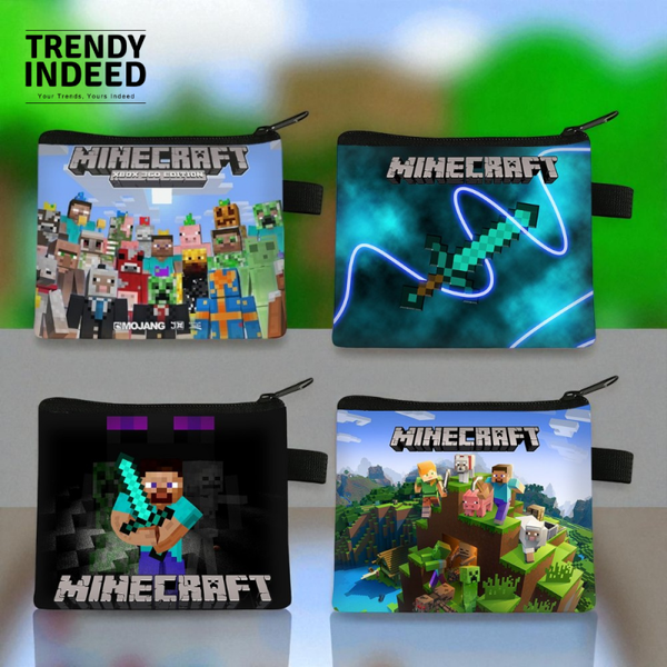 Pixel World Kids Wallet | Minecraft-Inspired Coin Pouch | Zipper Card & Coin Holder for School Use