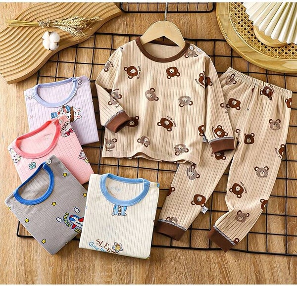 Pure Cotton Kids Pajamas Set – Boys & Girls Autumn Sleepwear | Soft Baby Home Clothes