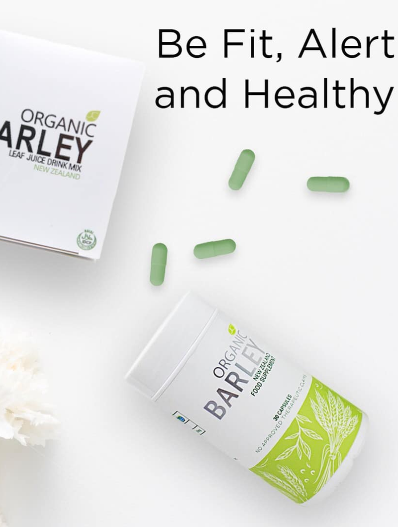 Organic barley grass landscape illustrating healthy lifestyle and natural supplements