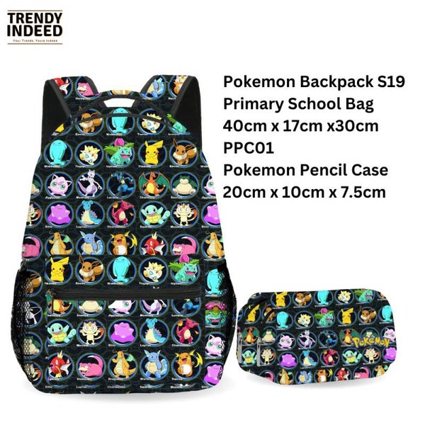 Adventure (Pokemon)- Inspired Kids Backpack & Pencil Case Set | Primary School Bag with A4 Capacity