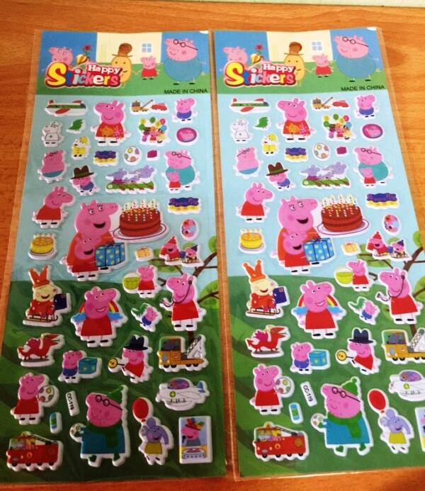Peppa Pig-Inspired Puffy Stickers | Waterproof PVC | 1 Sheet | PRE2019123