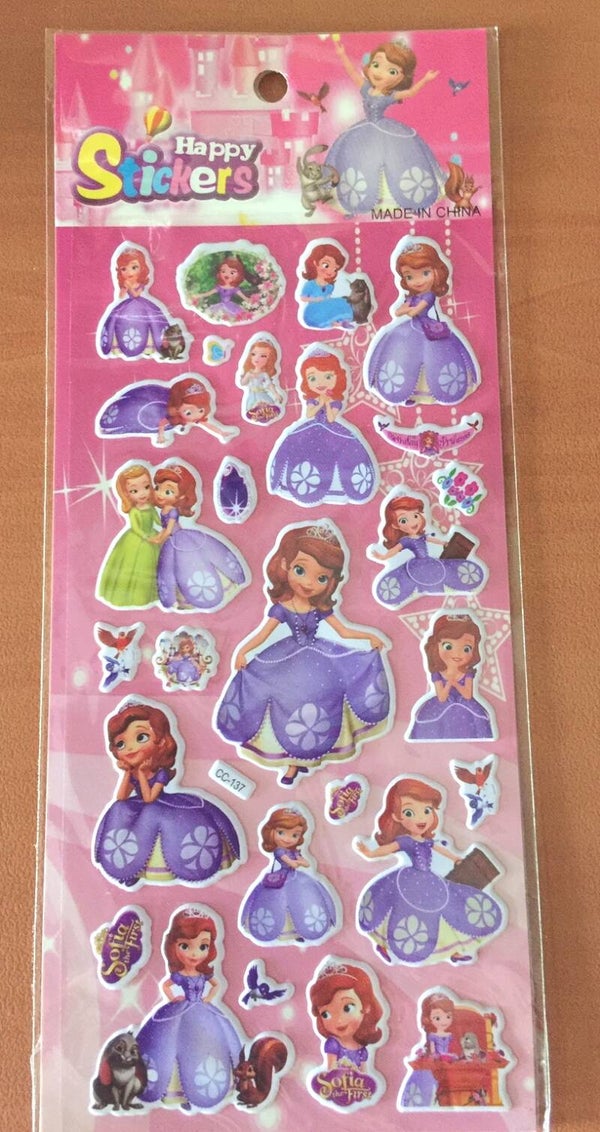 Sofia the First-Inspired Puffy Stickers | Waterproof PVC | PRE2019123