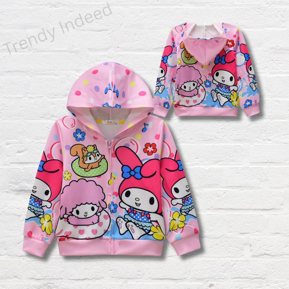My Melody Inspired Hooded Jacket for Girls | Ages 4-9 | Cute & Cozy Outerwear