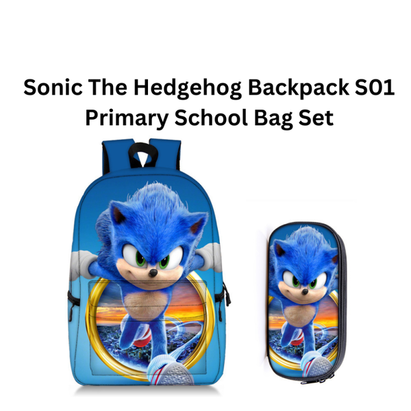 Inspired Sonic Backpack Set – Primary School Bag for Boys and Girls