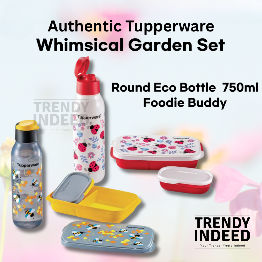Authentic Tupperware Whimsical Garden Set: Round Eco Bottle 750ml - Foodie Buddy