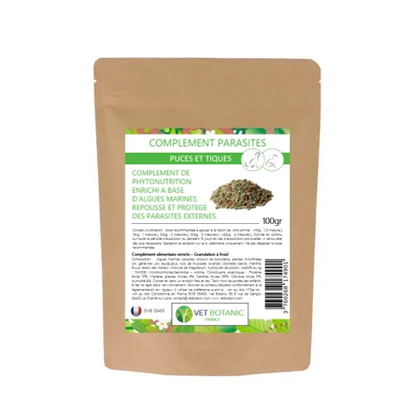 COMPLEMENT PARASITES EXTERNES – Protection contre les puces et les tiques chez le chien et le chat