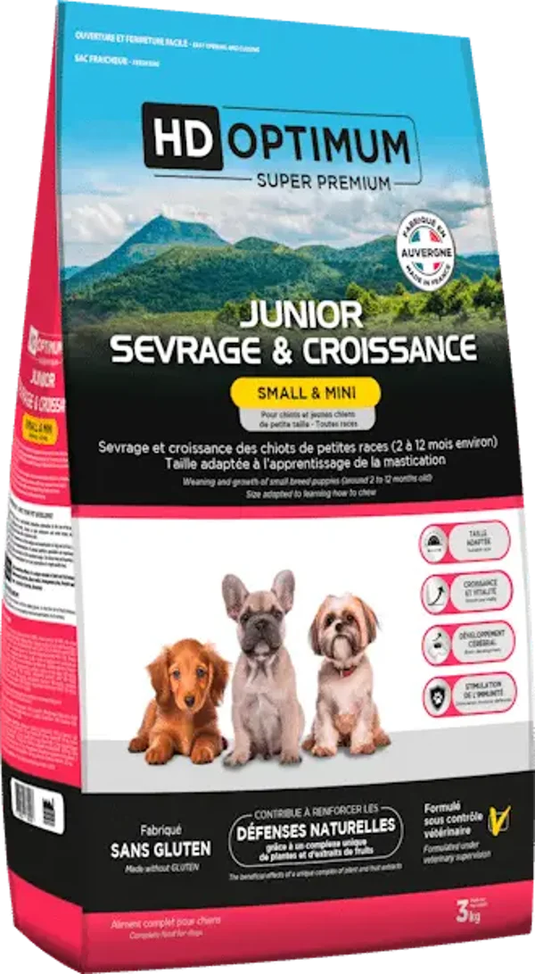 HD OPTIMUM – SMALL & MINI – JUNIOR SEVRAGE & CROISSANCE (2-12 mois)