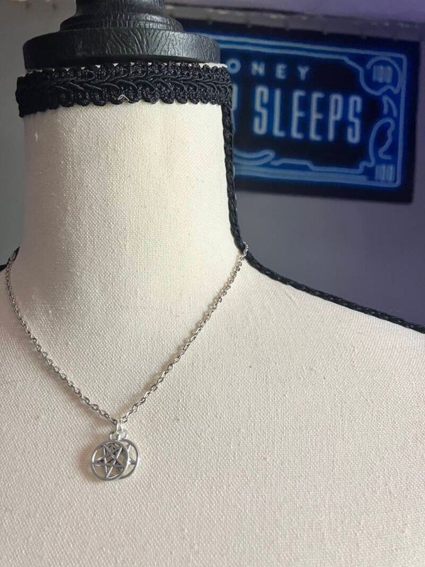 Double Pentagram simple necklace