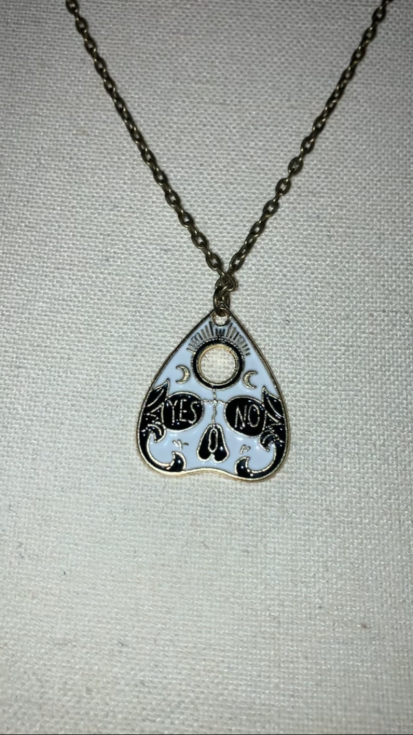 ‘YESNO’ planchette skull necklace