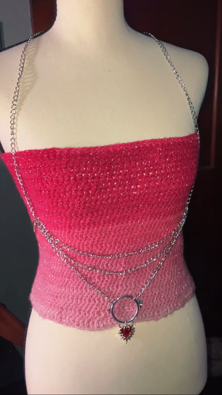 Chrome Heartz body chain
