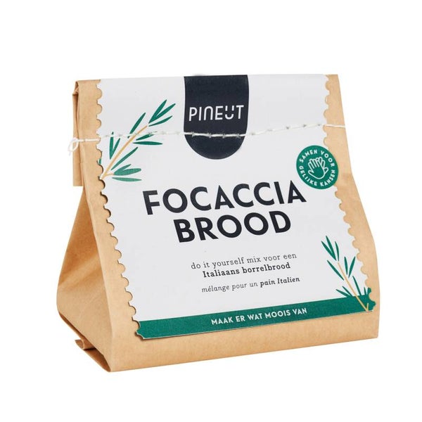 Pineut borrelbrood mix in zak Focaccia