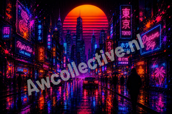 DREAM BIG - NEON CITY ALUMINUM WANDPANEEL