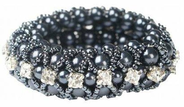 KNOT BAND CRYSTAL PEARL BLAUW