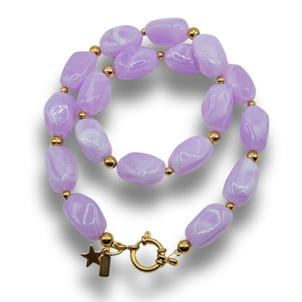 Acryl Kralenketting | Chunky Lavendel