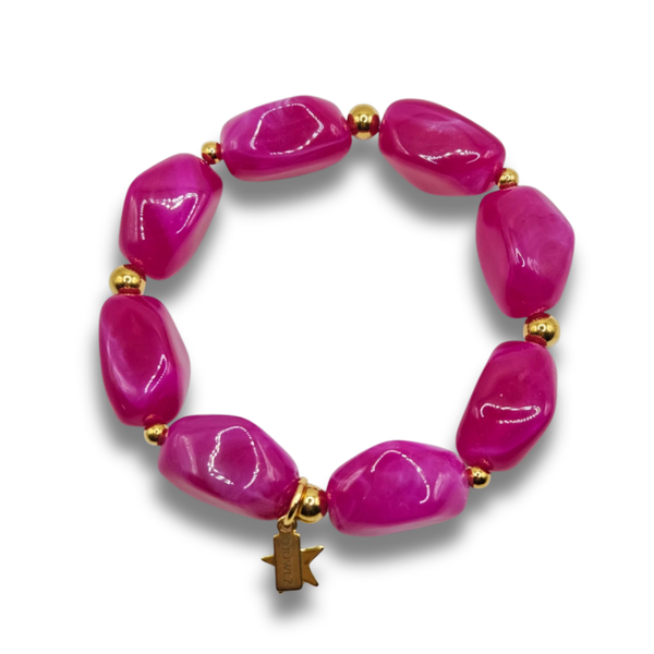 Acryl Kralenarmband | Chunky Fuchsia Roze
