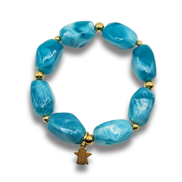 Acryl Kralenarmband | Chunky Hemelsblauw