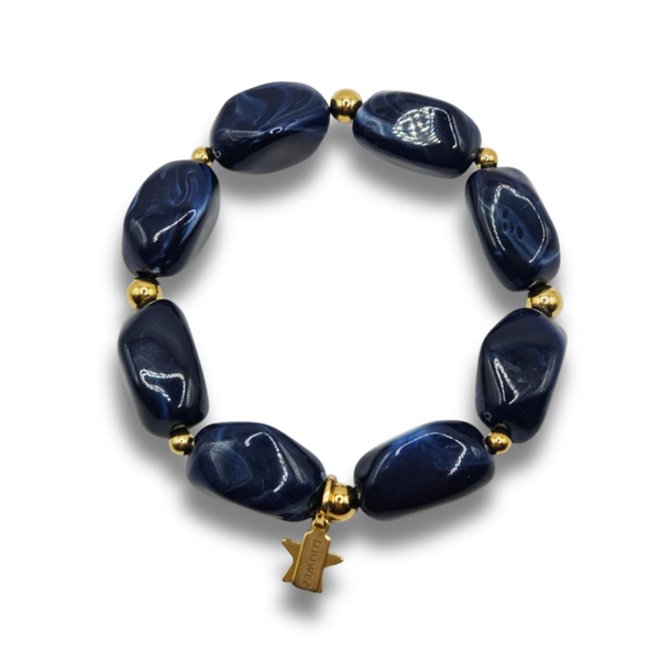 Acryl Kralenarmband | Chunky Nachtblauw