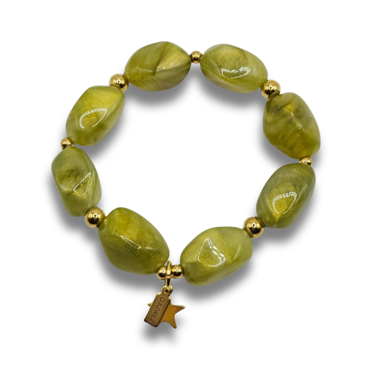 Acryl Kralenarmband | Chunky Olijfgroen