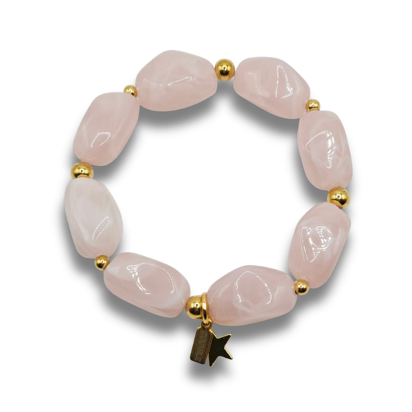 Acryl Kralenarmband | Chunky Poederroze