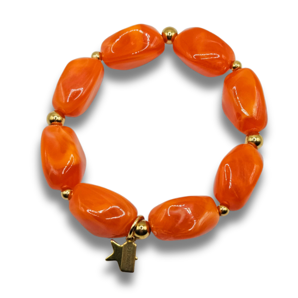 Acryl Kralenarmband | Chunky Pompoen