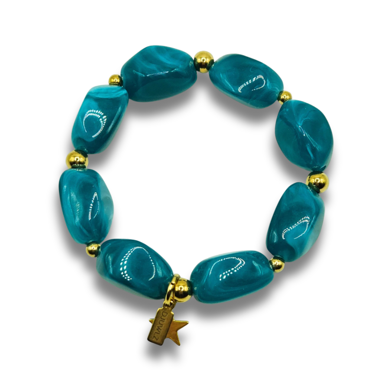 Acryl Kralenarmband | Chunky Zeeblauw