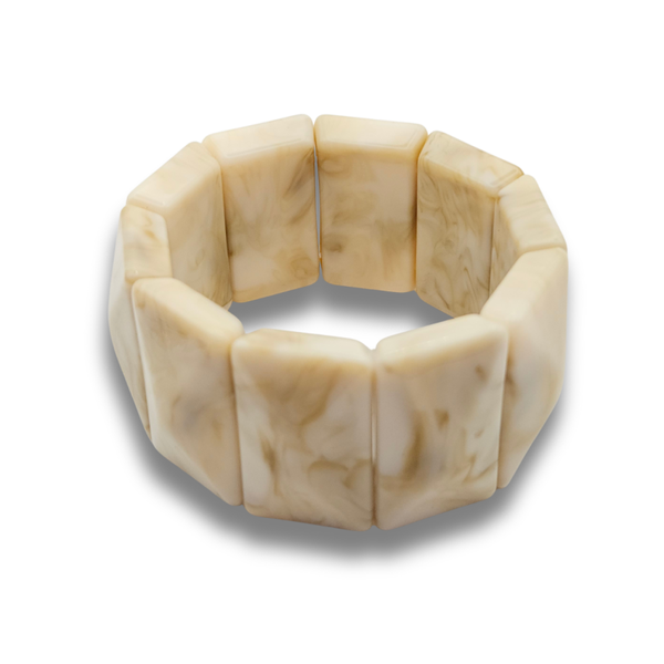 Acryl Kralenarmband | Retro Creme