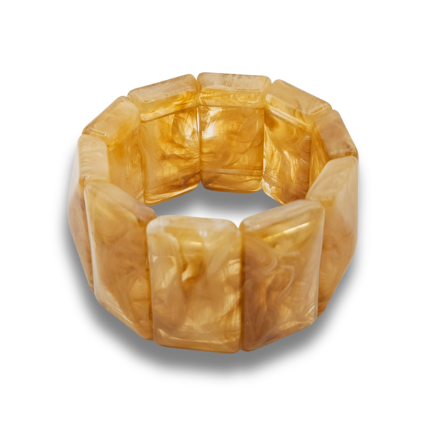 Acryl Kralenarmband | Retro Cognac