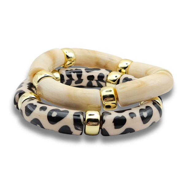 Acryl Armbandenset | Luipaard Tubes