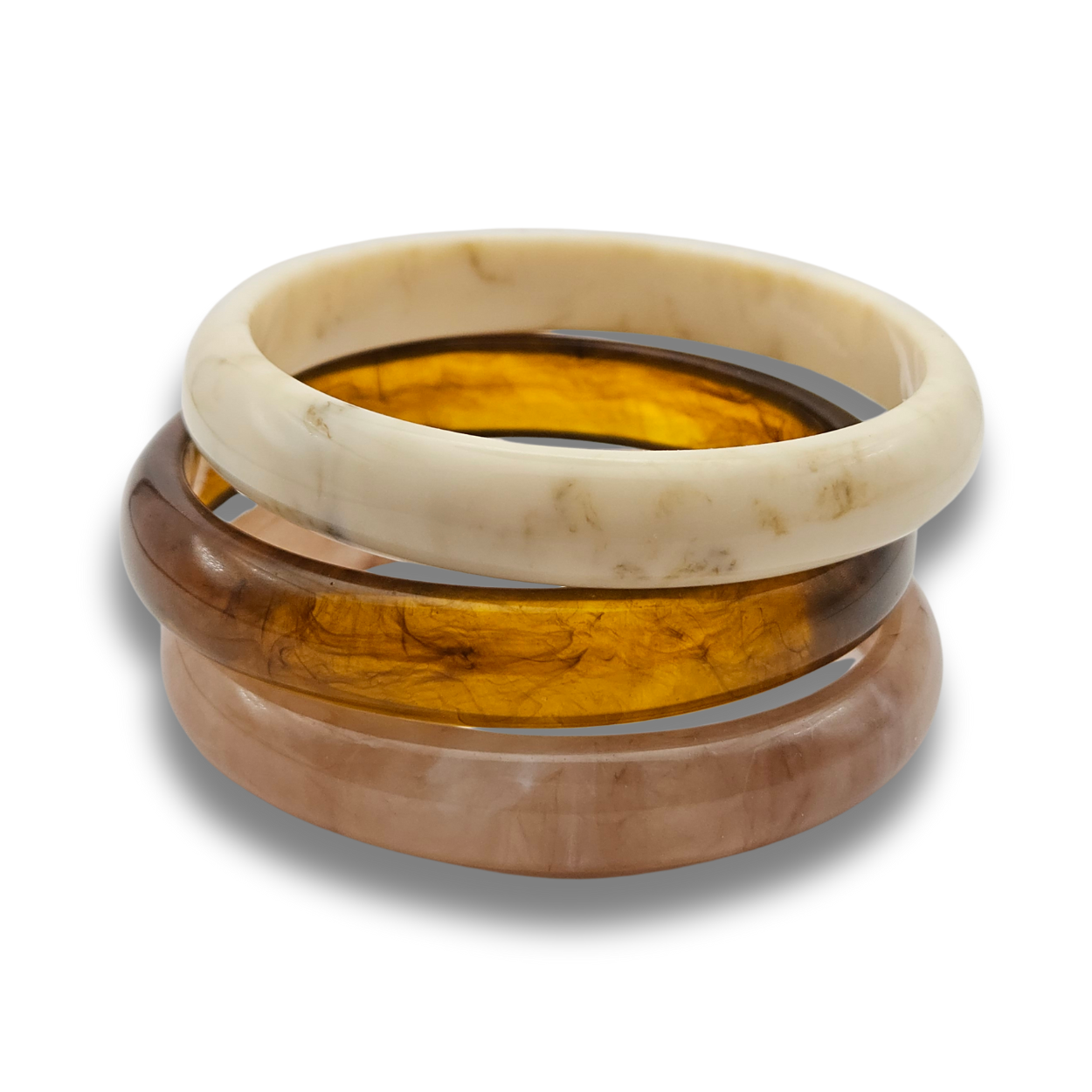 Acryl Armbandenset | Beige Bruin mix