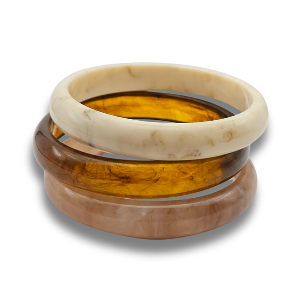 Acryl Armbandenset | Beige Bruin mix