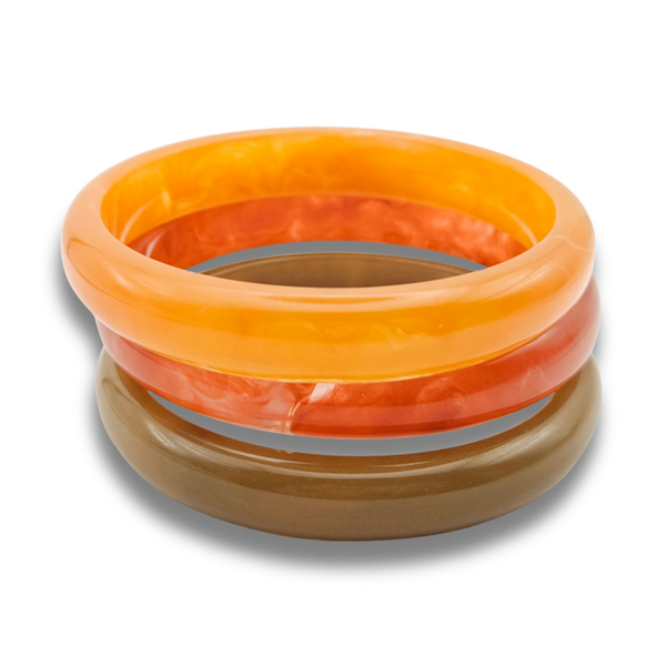 Acryl Armbandenset | Pompoen Bruin mix