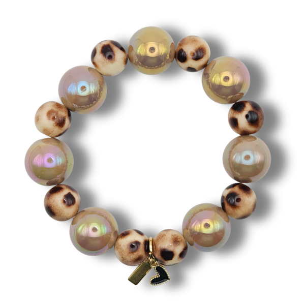 Armband Acryl kralen | Shiny Luipaard