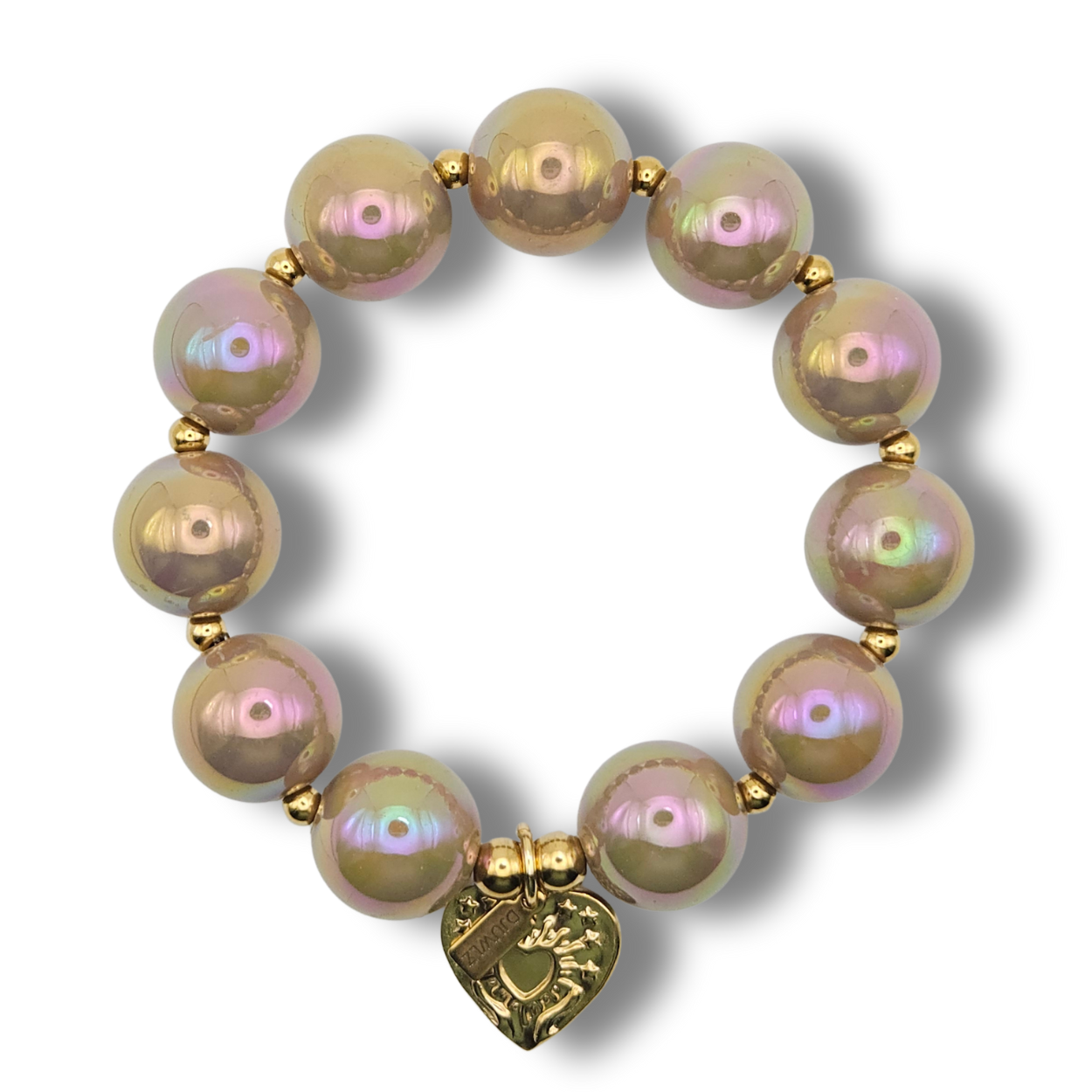 Armband Acryl kralen | Shiny Milky Brown