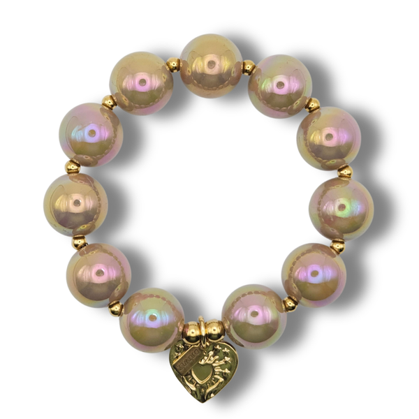 Armband Acryl kralen | Shiny Milky Brown