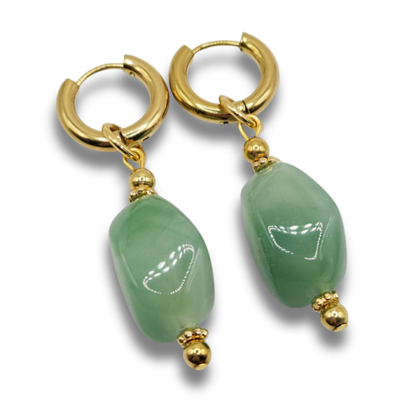 Oorbellen Acryl Kralen | Chunky Pistache