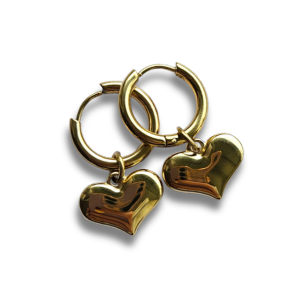 Bedel oorbellen Hartjes | Goudkleur