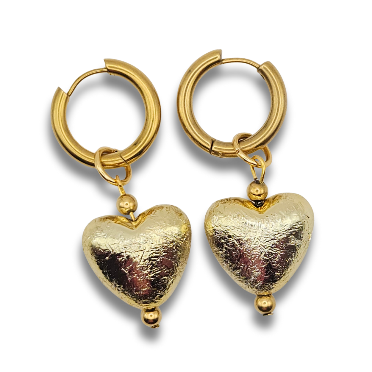 Oorbellen Acryl Kralen | Gouden Hartjes