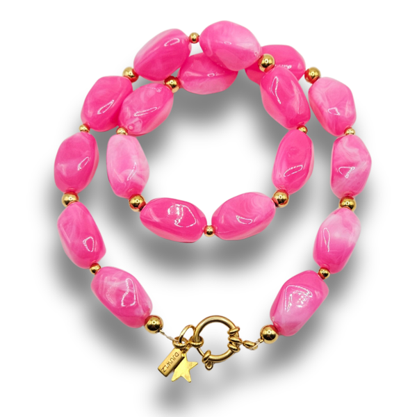 Acryl Kralenketting | Chunky Bubblegum Roze