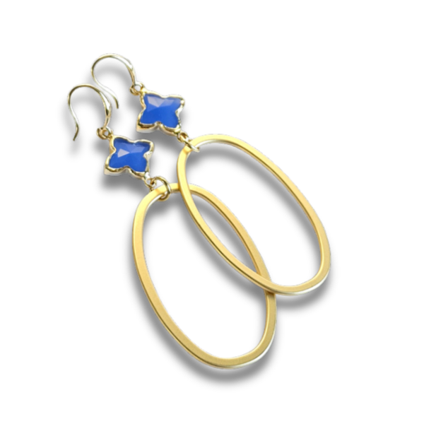 Statement Oorbellen Lelie | Blauw