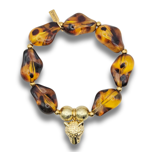 Statement Armband Acryl kralen | Luipaard
