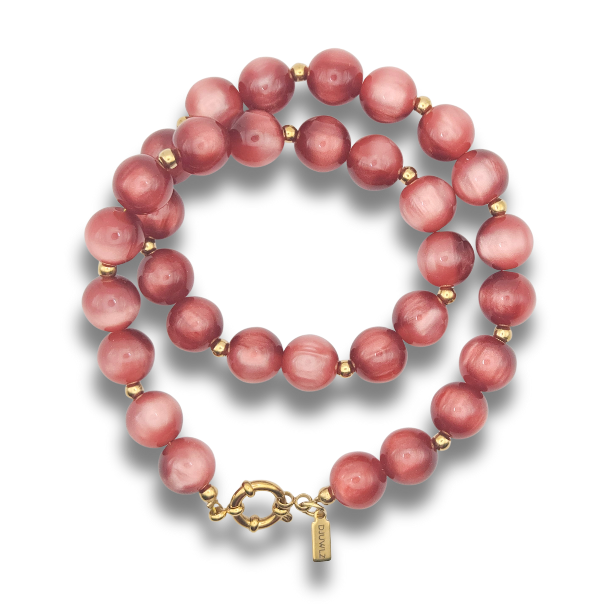 Acryl Kralenketting Basis | Strawberry Cateye