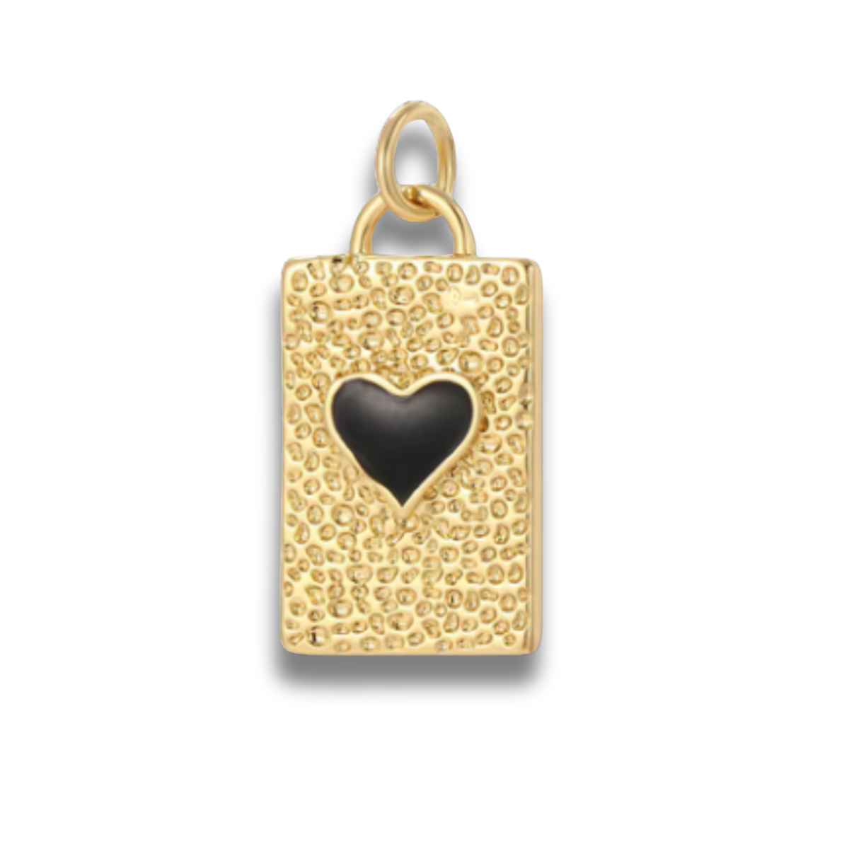 Losse Bedel | Gouden hanger Zwart Hartje (M)