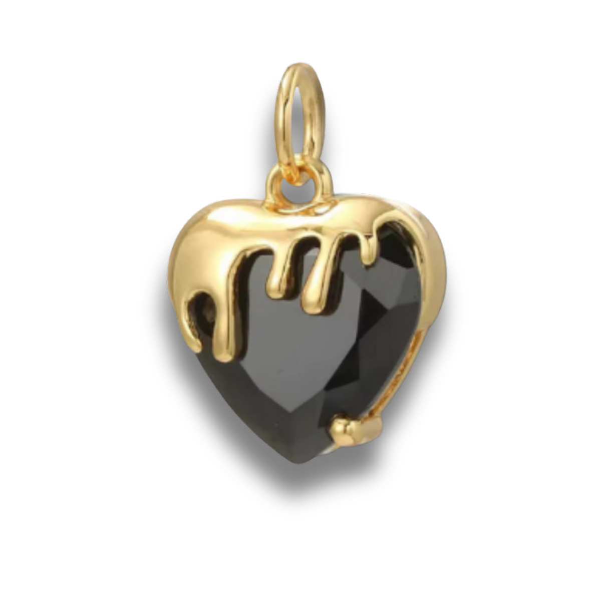 Losse Bedel | Smeltend Zwart Hart (M)