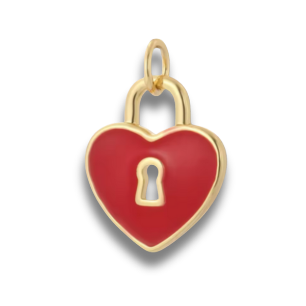 Losse Bedel | Rood Hartje met slot (M)