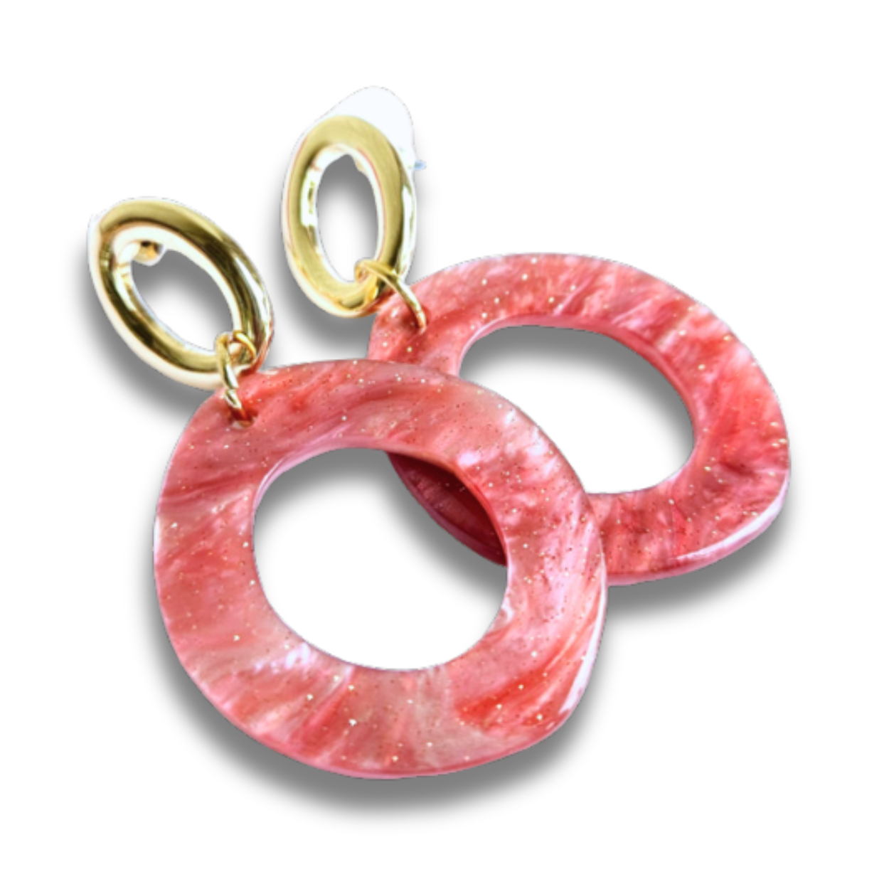 Statement Oorbellen Ovaal | Oud Roze-Koraal